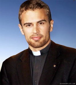 Photo manip of what Theo James could look like as a priest. Credit: divergentlife.com