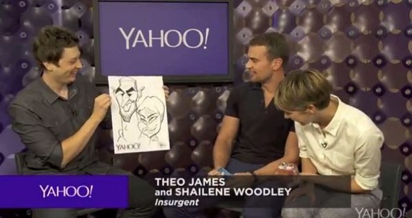 Watch: Theo James and Shailene Woodley Get Caricature Cartoons During Comic Con