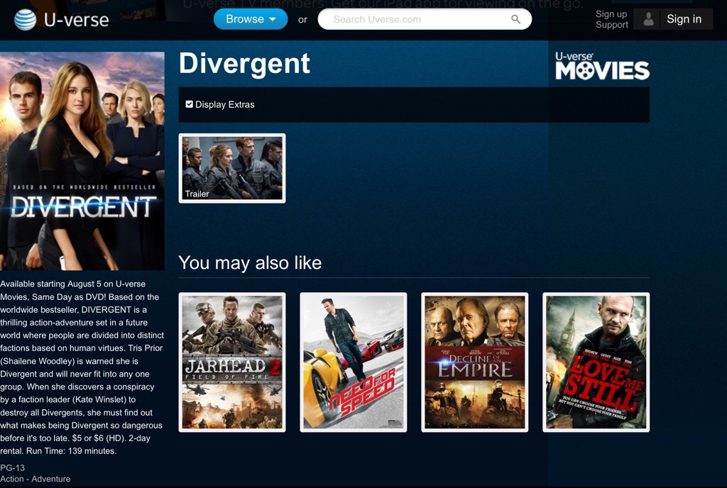U-verse Customers Will Be Able To Rent ‘Divergent’ On DVD Release Day