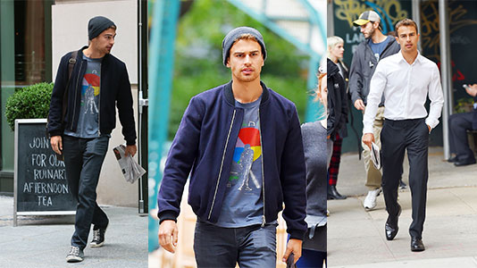 Photos: Theo James Spotted In NYC and Filming a Commercial