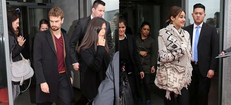 Theo James and Shailene Woodley Spotted at SAT1 Television Studios in Berlin Today