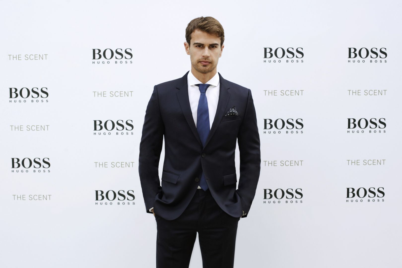 Theo James Unveils New Hugo Boss Fragrance “The Scent” in Barcelona
